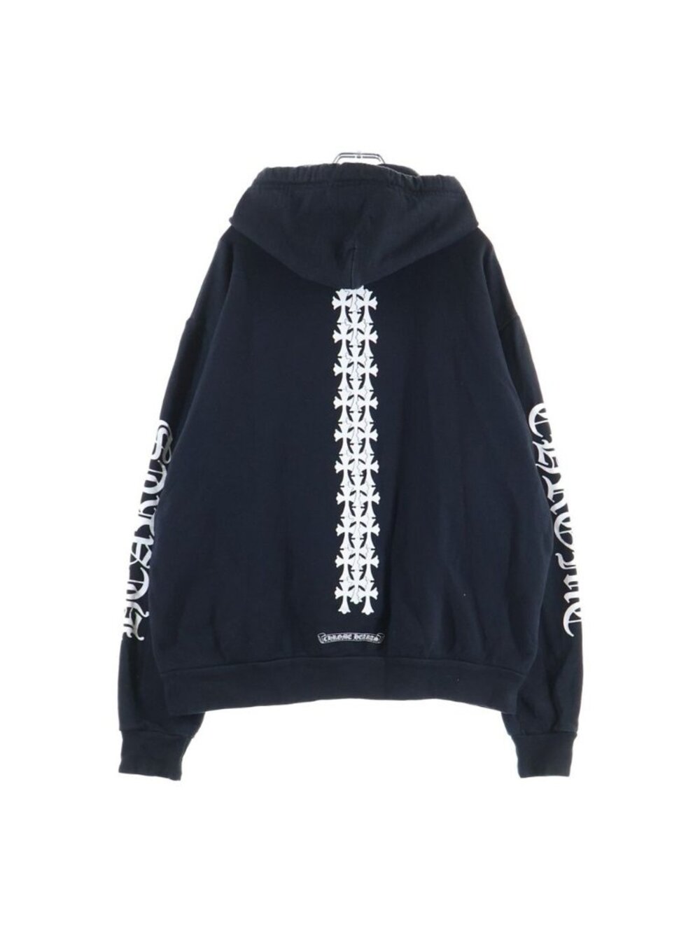 Chrome Hearts Cross Tire Track Pullover Hoodie Back Cemetery Black